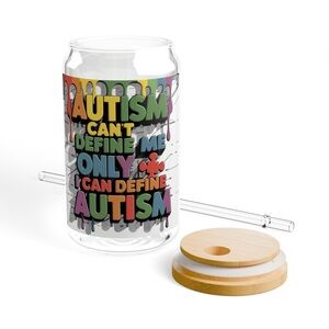 🚨 “AUTISM” Sipper Glass, 16oz. Designed by: BleuRose Creations🚨